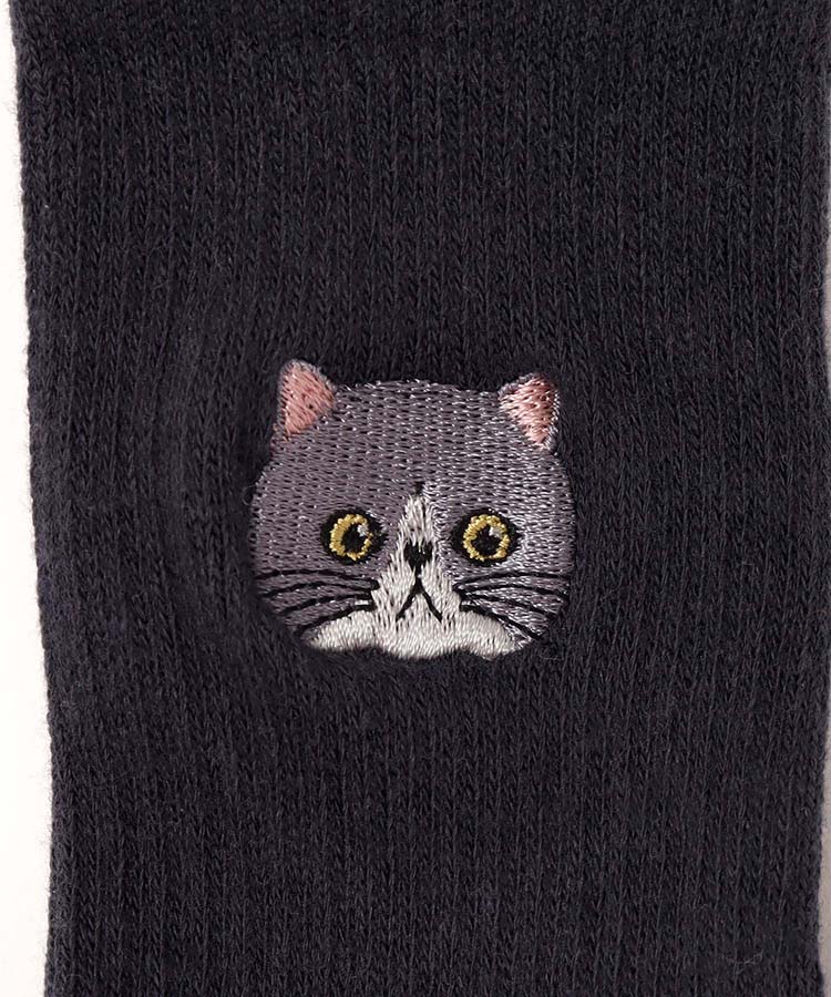 キャット刺繍ソックス