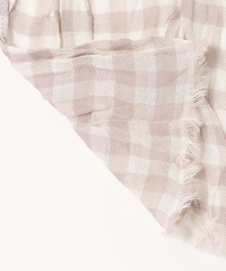 コットンモダールチェック柄ストール