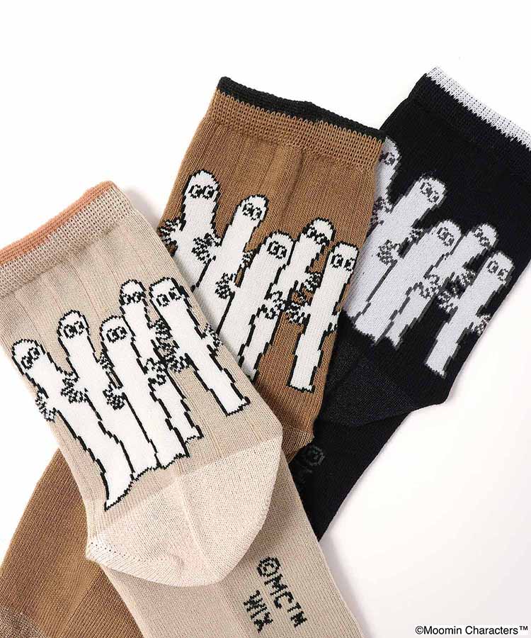 ニョロニョロバック柄ロークルーソックス