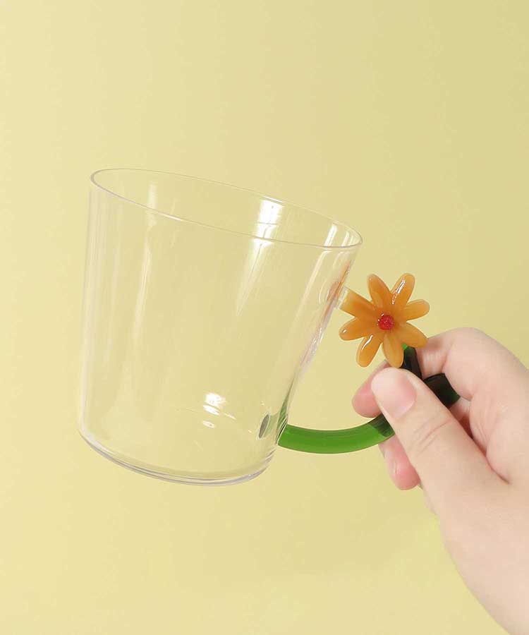 ≪SALE≫フラワーモチーフガラスマグ