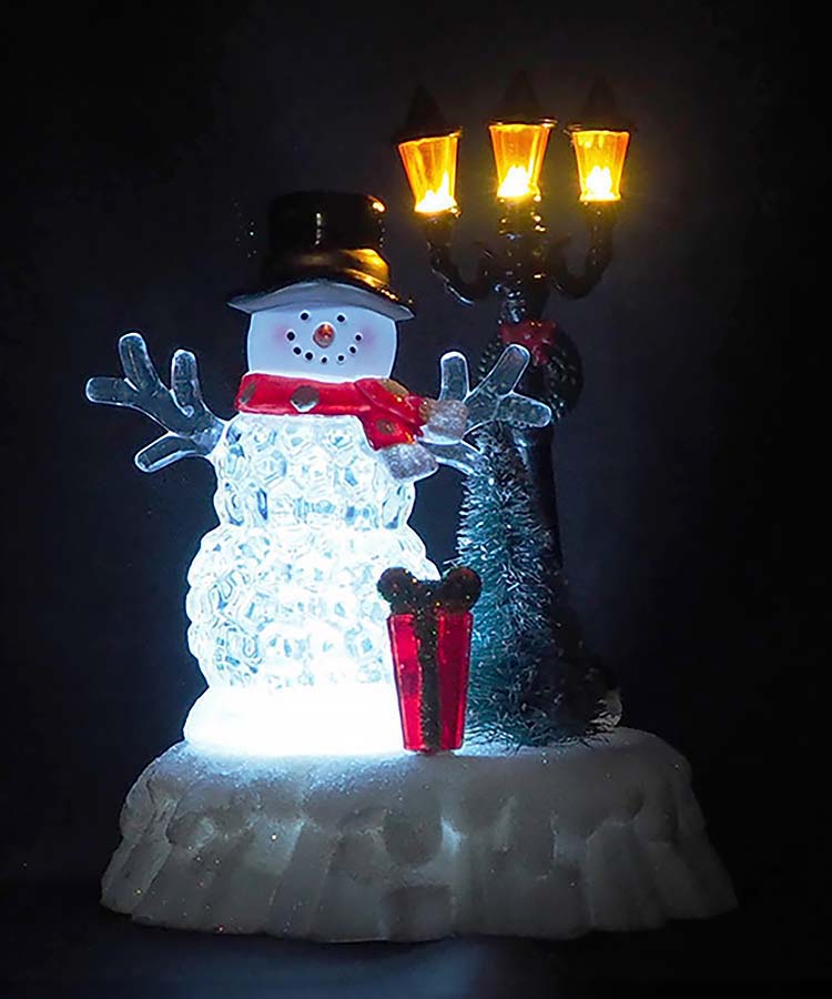 クリスタルスノーマン街灯ライト