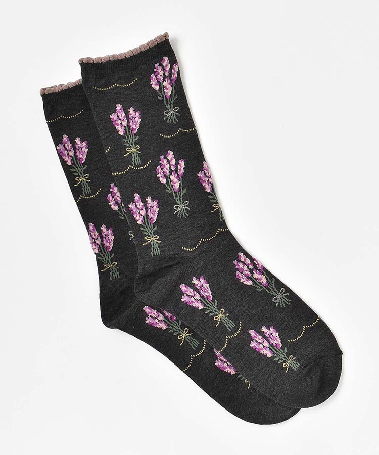 ラベンダーハイクルーソックス