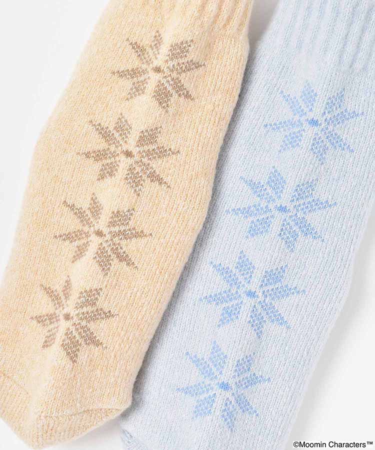 リトルミイ刺繍雪柄ルームソックス