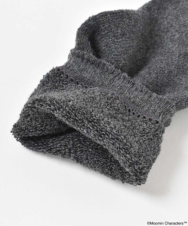 リトルミイ背中刺繍無地ロークルーソックス