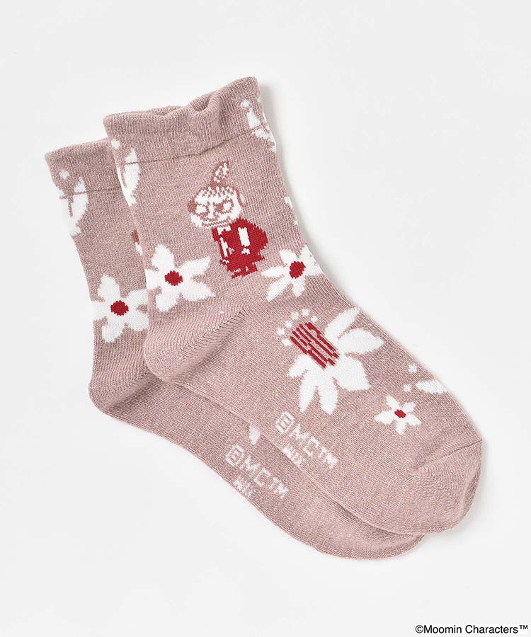 リトルミイと花柄ロークルーソックス