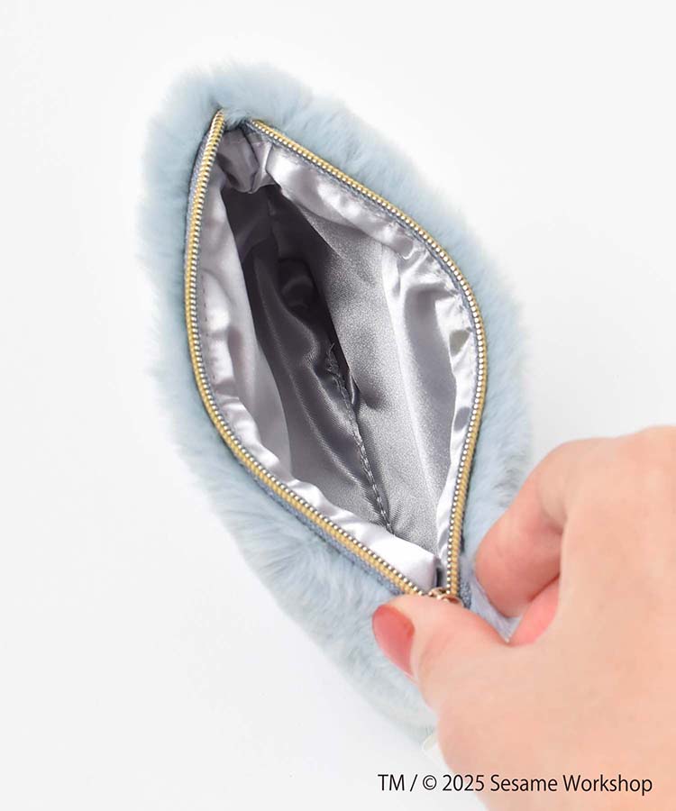 SESAME STREET FACE FURミニフラットポーチ