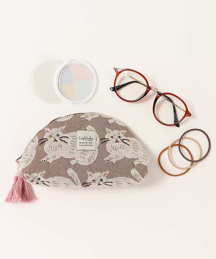 クラフトインディアネコマルチポーチ