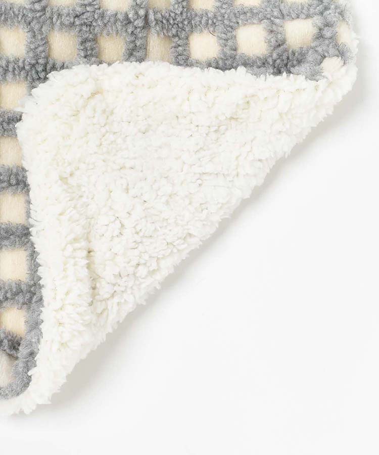 ボアチェックひざ掛け