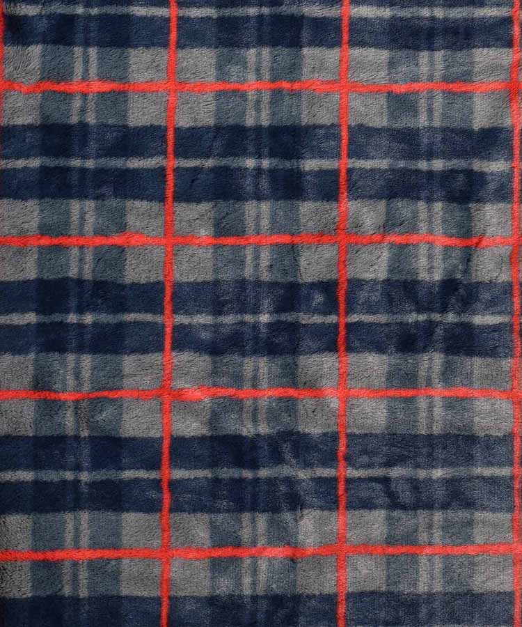 チェック柄エコファー裏ボアブランケット