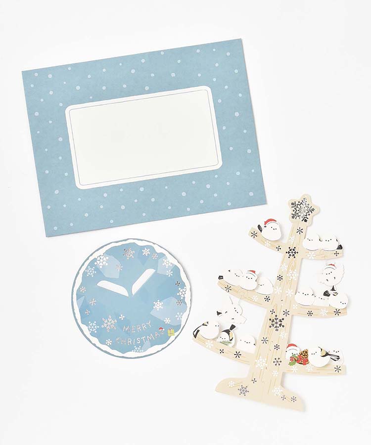 シマエナガツリークリスマスカード