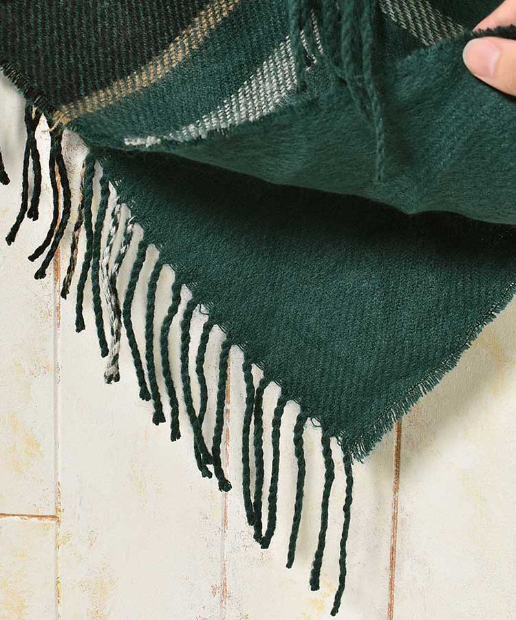 チェックギャザーポンチョ