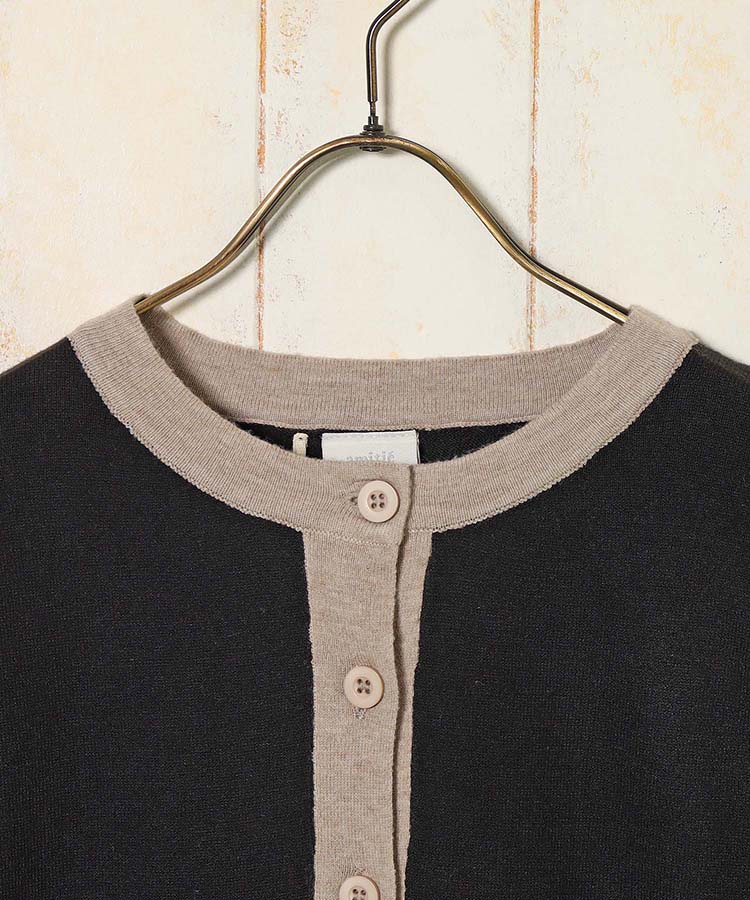 バイカラーカーディガン