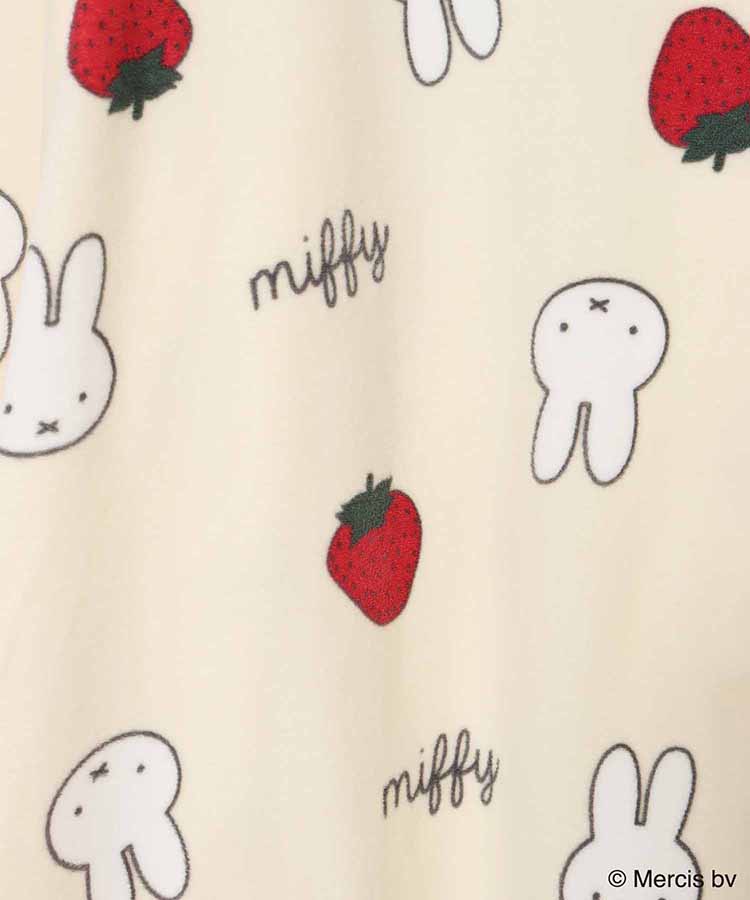 ミッフィーいちご柄前開きパジャマ上下セット