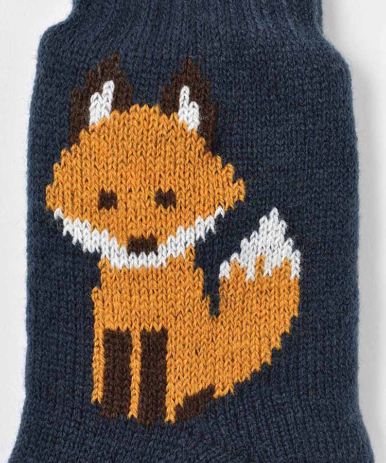 キツネワンポイント裏ボアソックス