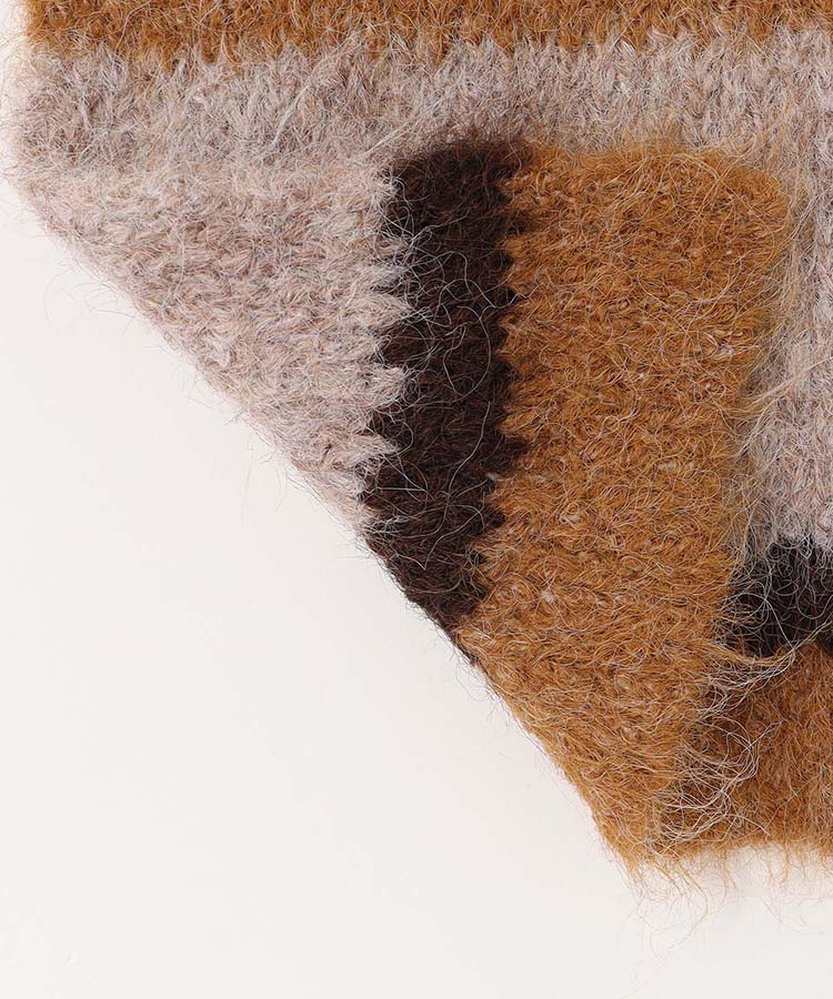 モヘアタッチボーダーマフラー