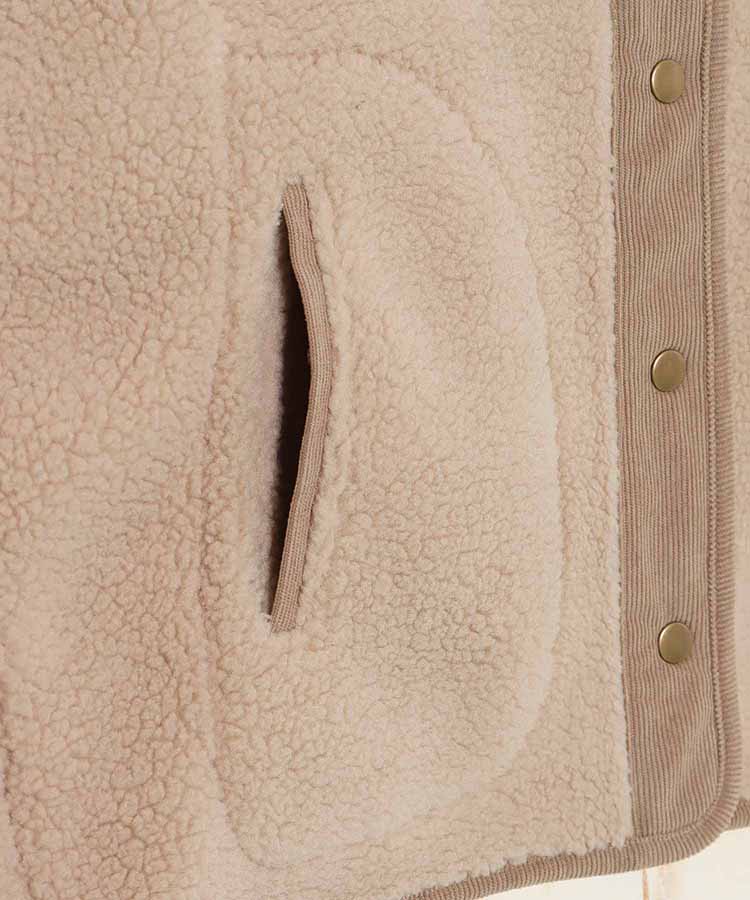 ボア無地ベスト