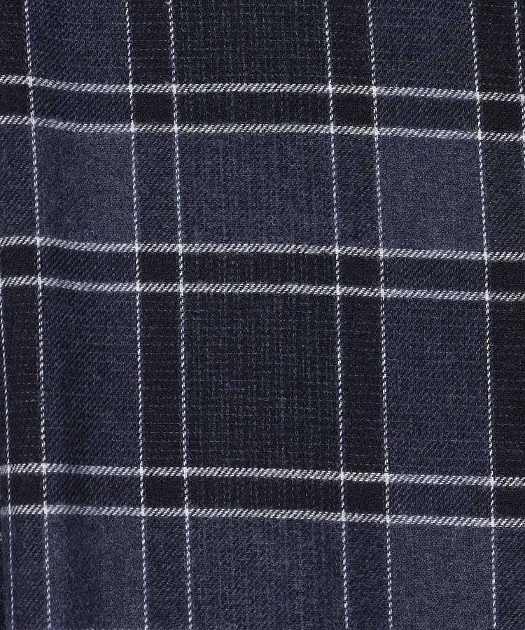 ネルウエスト切替長袖ギャザーワンピース