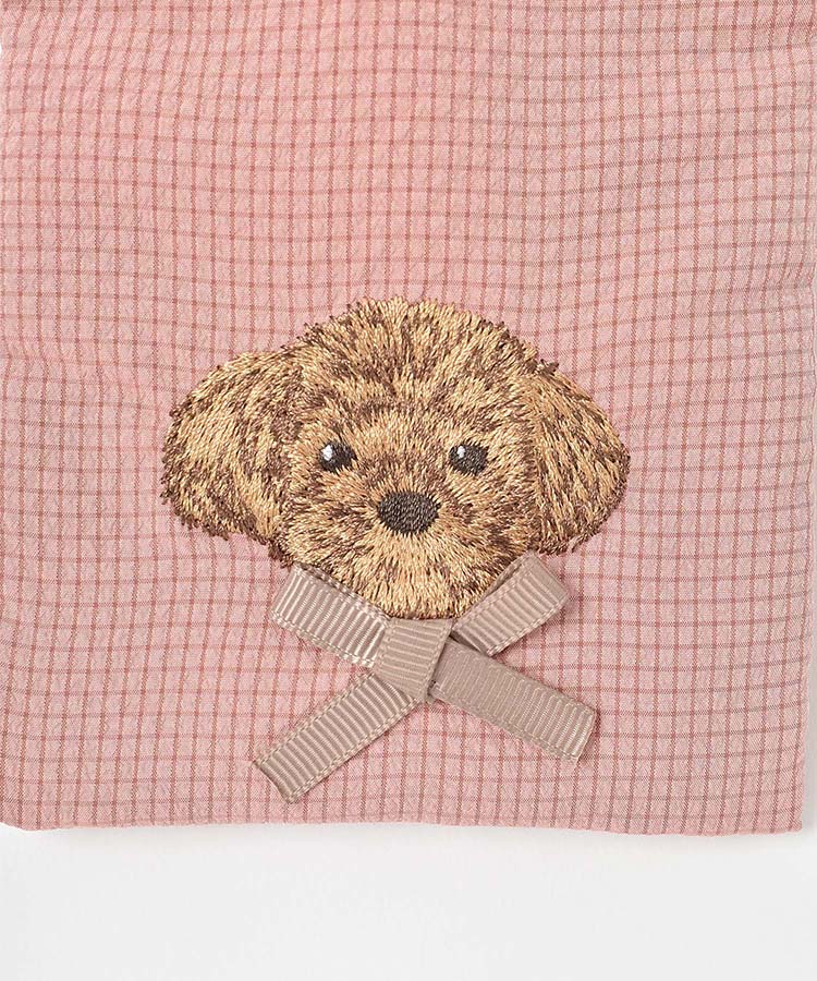 ドッグリボンカラビナ付きリップル巾着