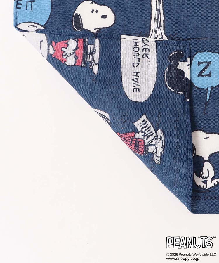 PEANUTSスクロールイラストプリントハンカチ