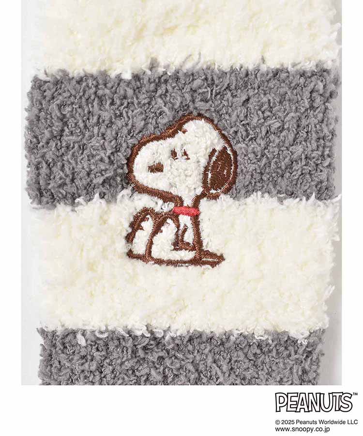 スヌーピーふわもこサガラ刺繍ソックス
