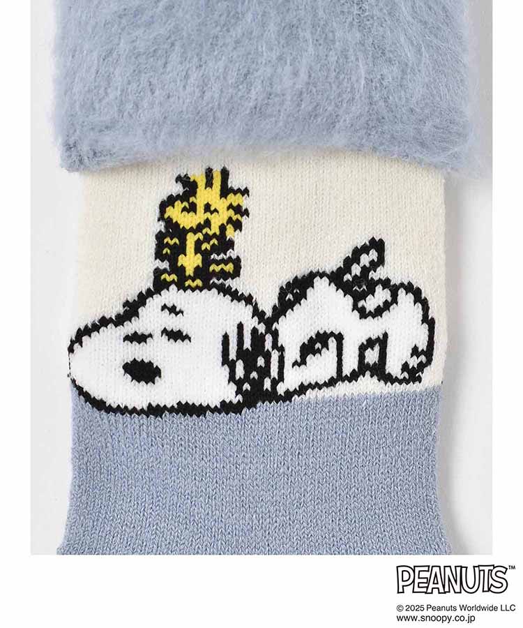 スヌーピー寝ころび裏起毛ソックス