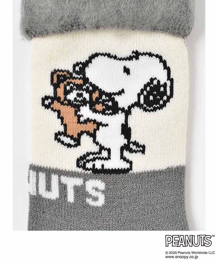 スヌーピーベア裏起毛ソックス