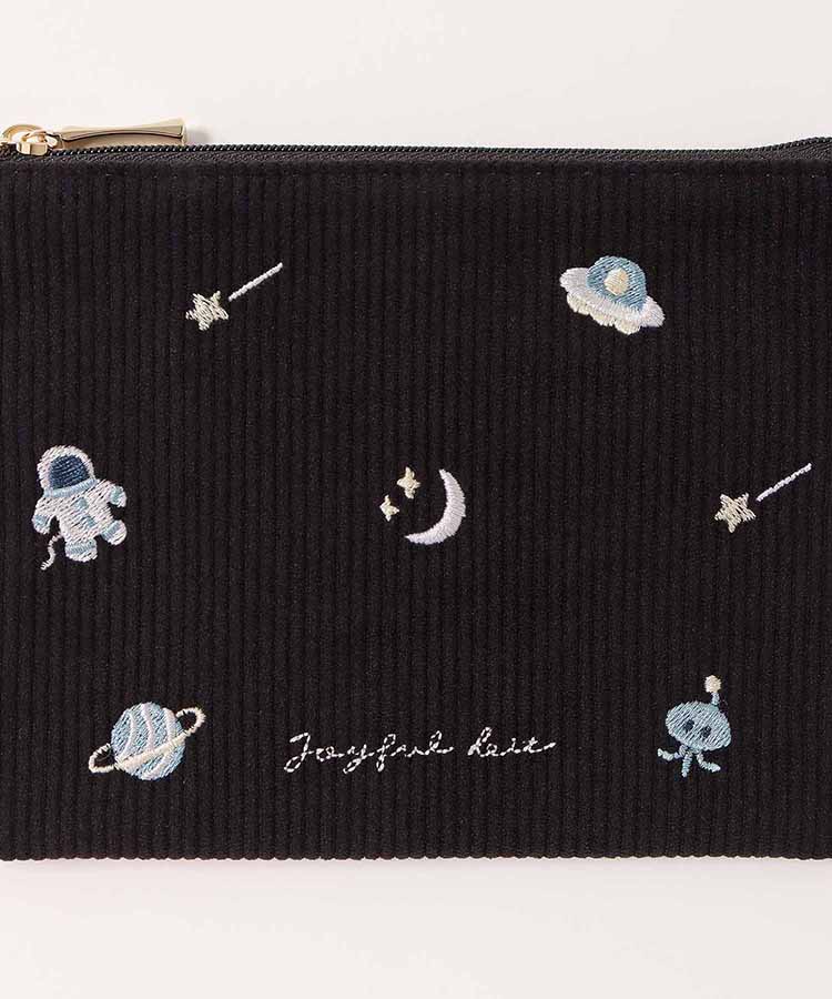 ジョイフルビットコーデュロイフラットポーチ