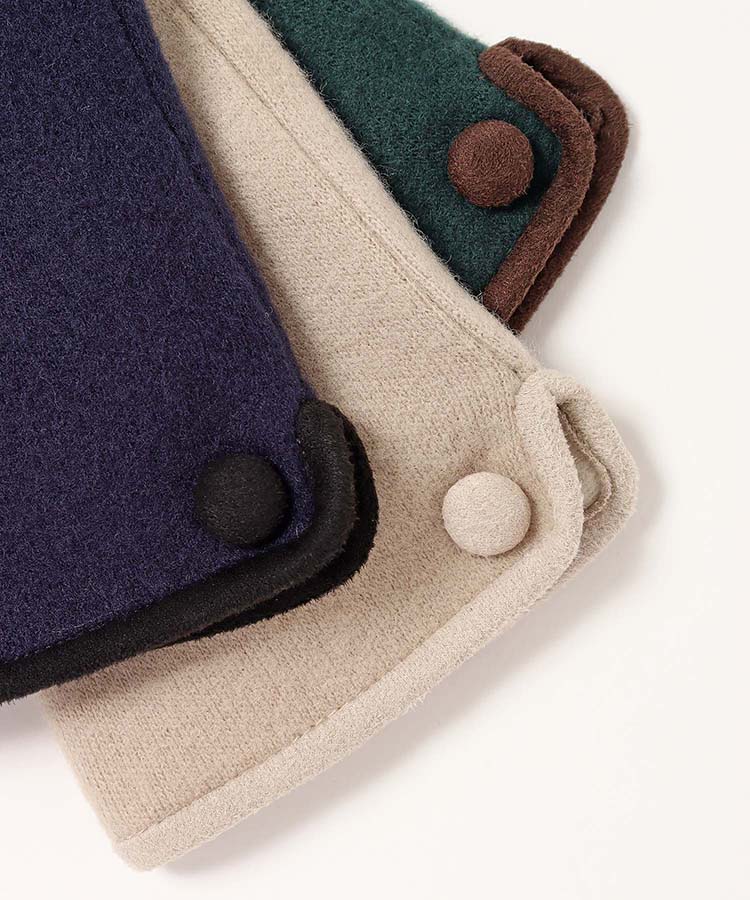 ボタンバイカラー指フードグローブ