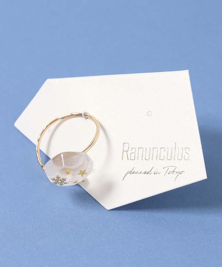 スノーフレーク封入リング