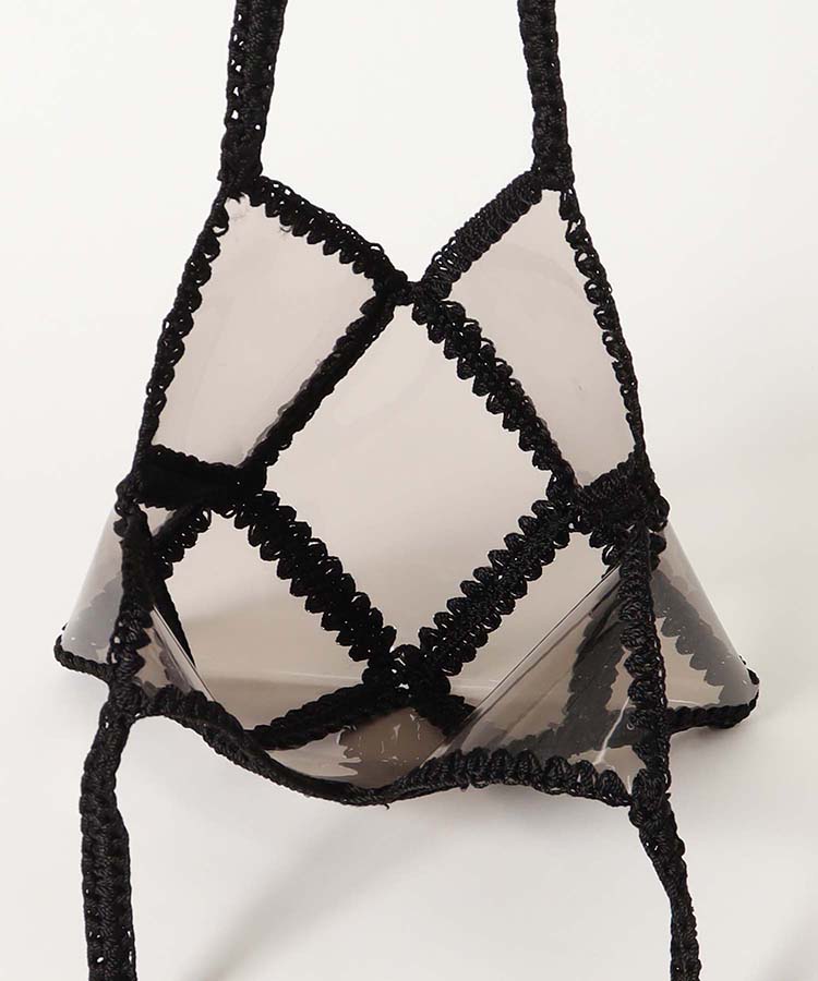 クロシェ編みクリアビニールトートバッグ