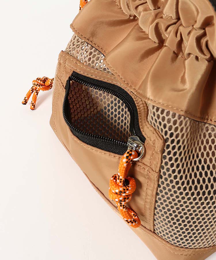 メッシュ2WAYナイロン巾着トート