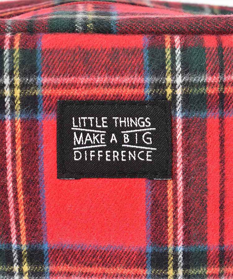 起毛チェック柄スクエアポーチ