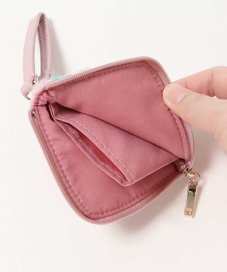 ジューシードゥーシェニール織いちごL字ファスナーミニポーチ