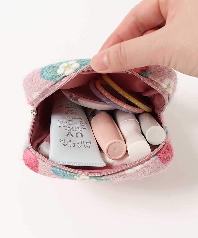 ジューシードゥーシェニール織いちごボックスポーチ