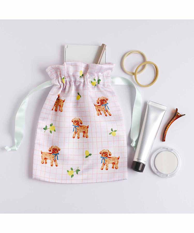 利光春華サテン巾着