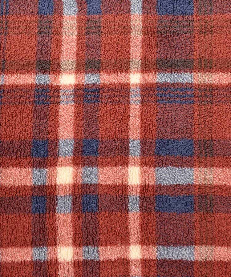 ボアチェックブランケット