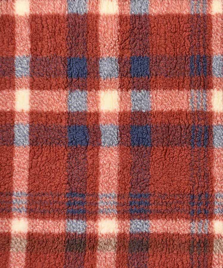 ボアチェックブランケットL