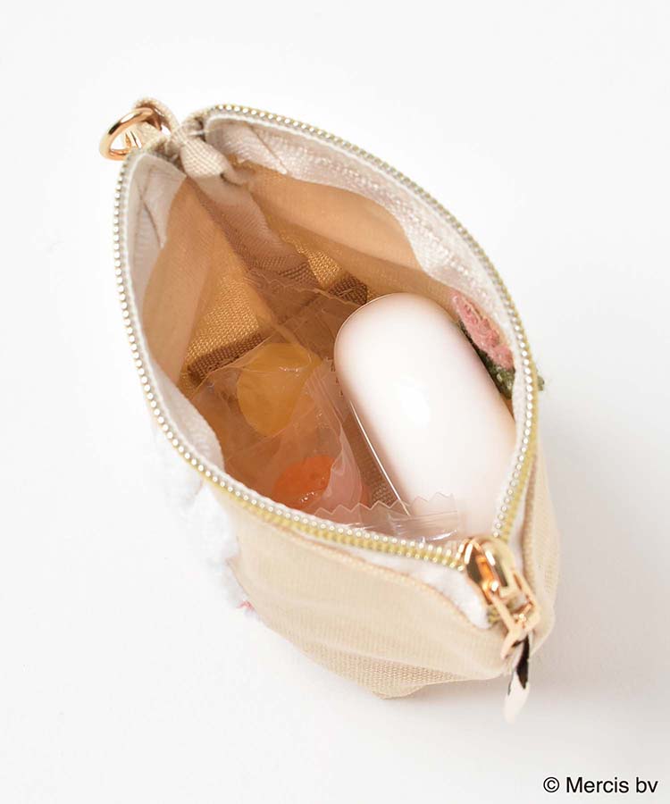 miffyスプリングサガラ刺繍ミニ台形ポーチ