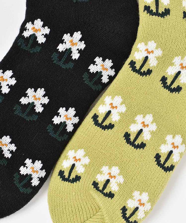 フラワー内ボアルームソックス