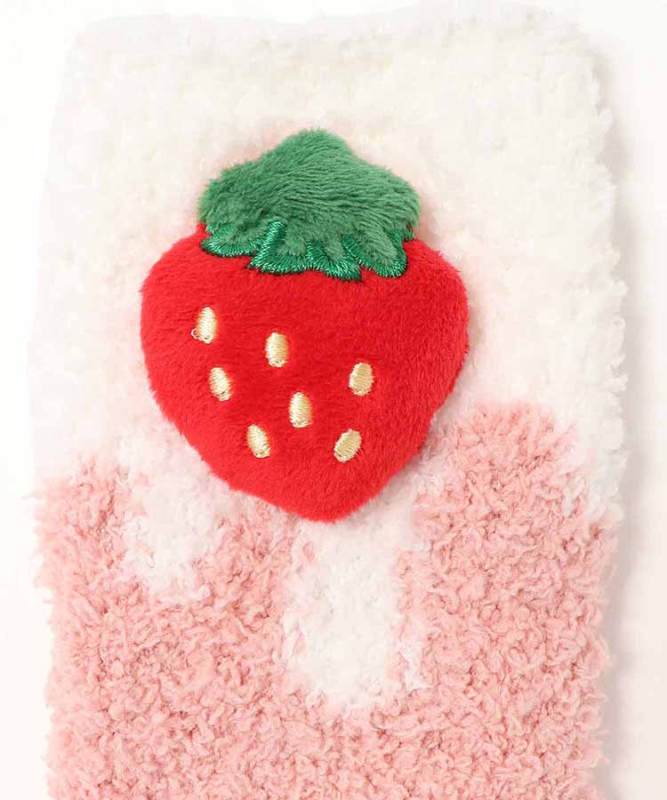 いちごマスコットつきルームソックス