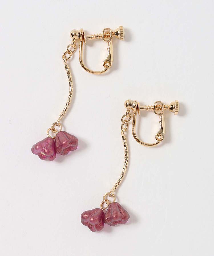 ゆらゆらフラワーチェコガラスイヤリング