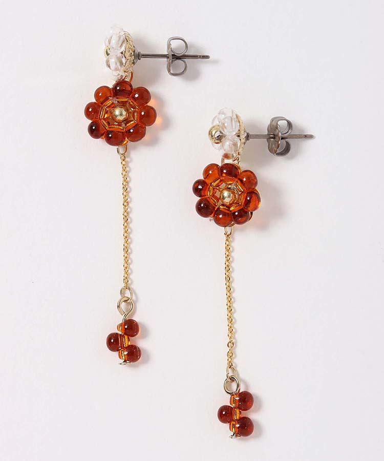 お花2連ビーズピアス
