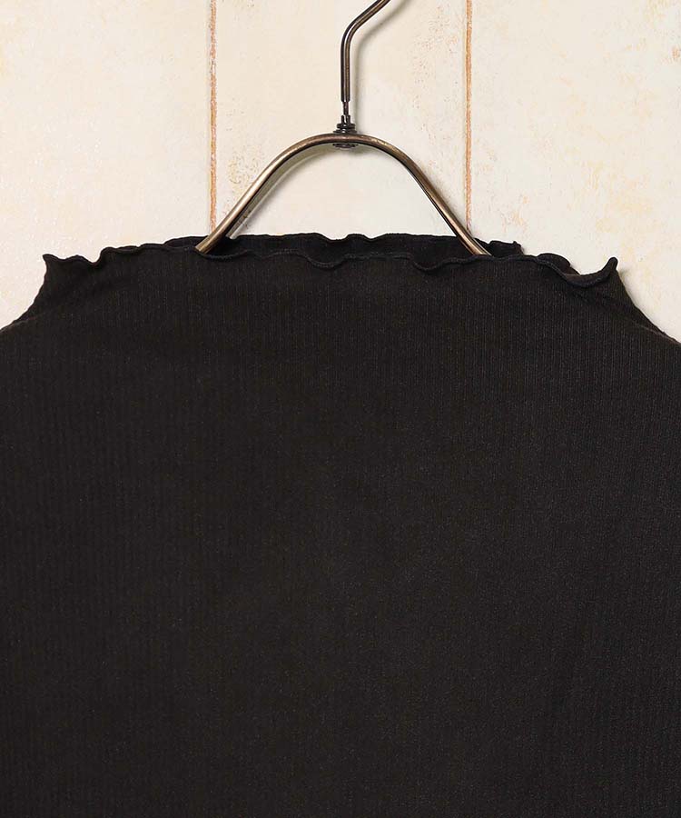 起毛リブプチハイネックロンT