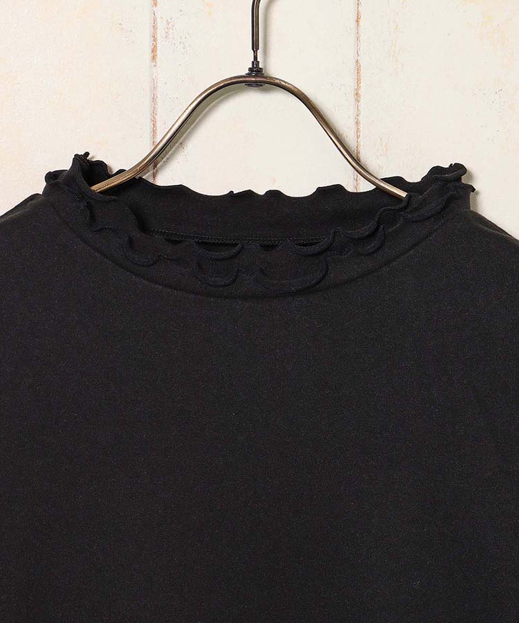 起毛リブWハイネックロンT