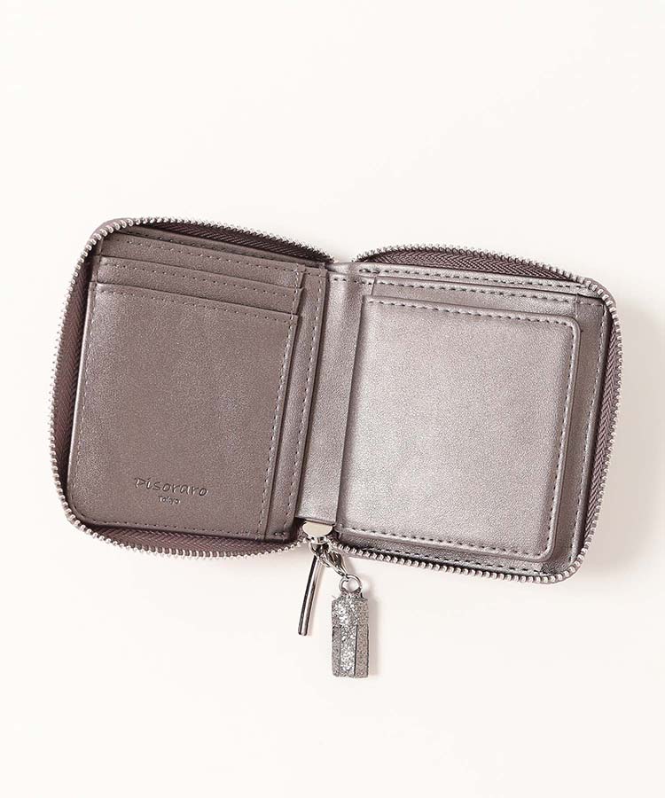 ピソラロメタリックラウンドファスナー財布