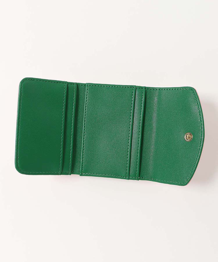 いちごがま口折財布