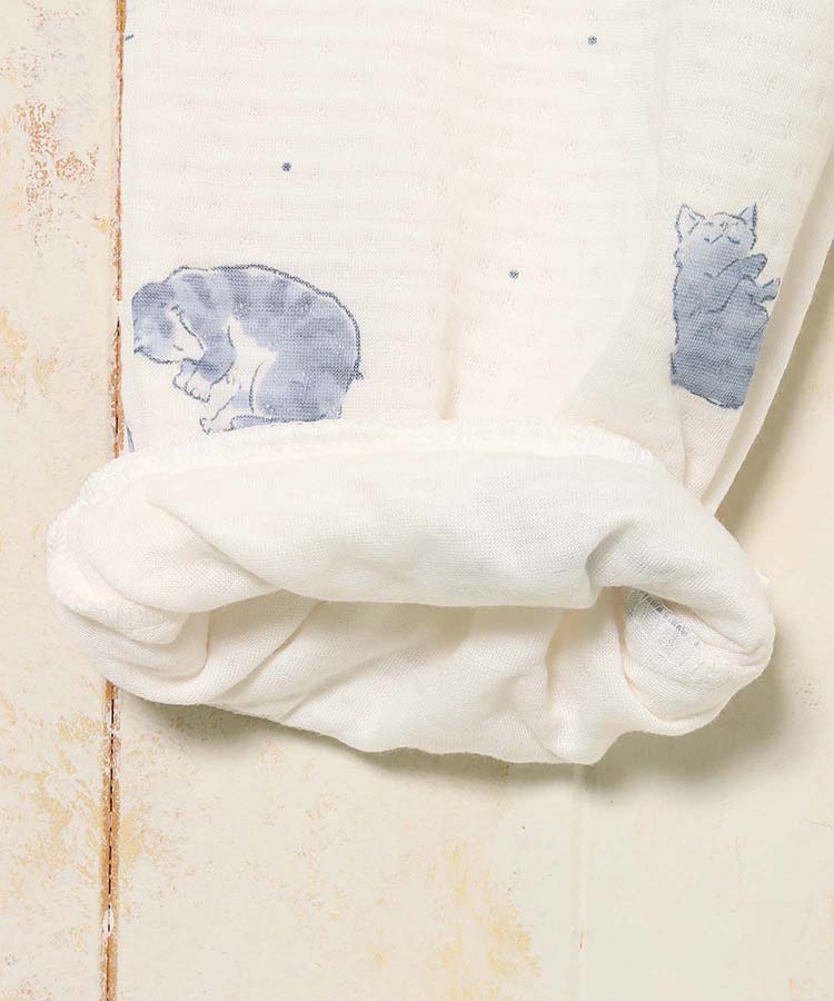 ねこ柄キルト×裏毛ルームウェア上下セット