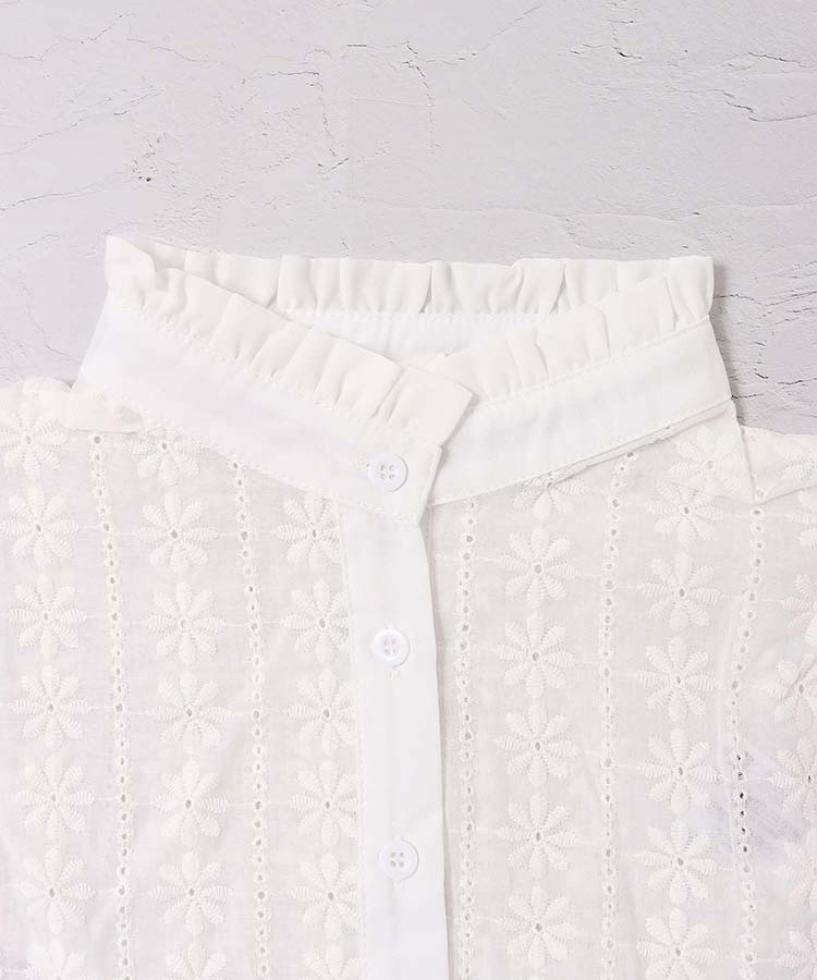 スタンドフラワーレース付け襟