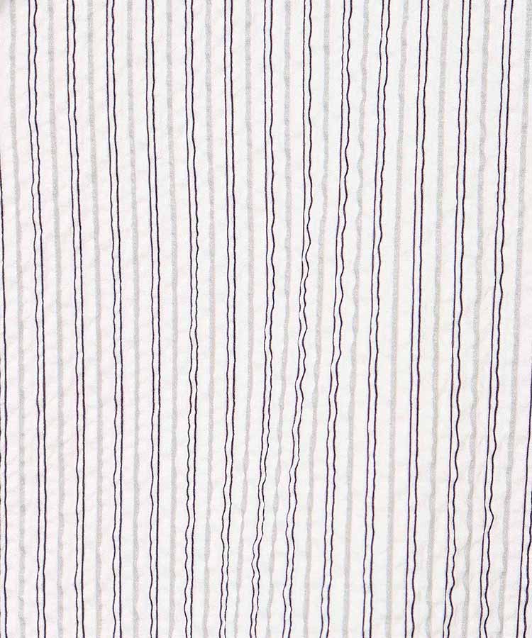 ストライプボリューム袖ブラウス