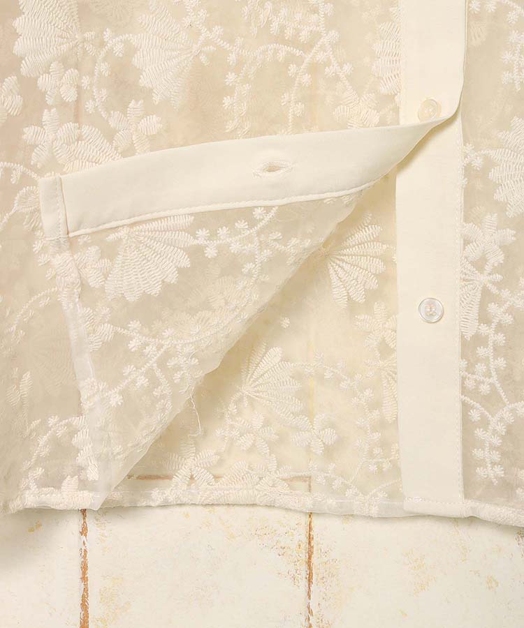 シアーフラワーレースブラウス